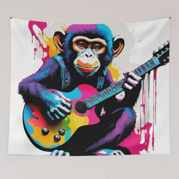 Item preview, Melodic Monkey Magic: Strumming the Rainbow designed and sold by javaoverride.
