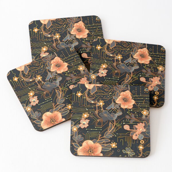 Item preview, Cyberpunk Flowers and Circuitry Pattern designed and sold by SchorlCraft.
