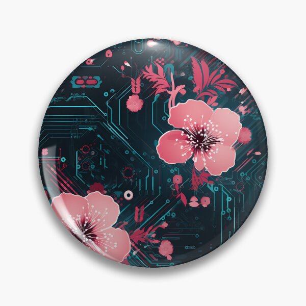 Item preview, Cyberpunk Flowers and Circuitry Pattern designed and sold by SchorlCraft.