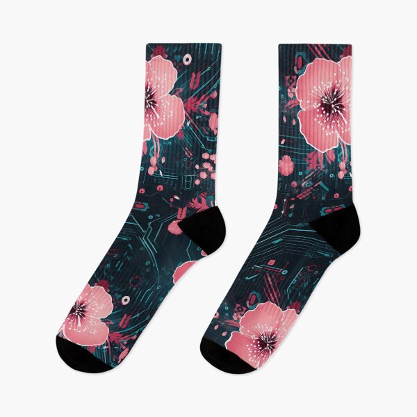 Item preview, Cyberpunk Flowers and Circuitry Pattern designed and sold by SchorlCraft.