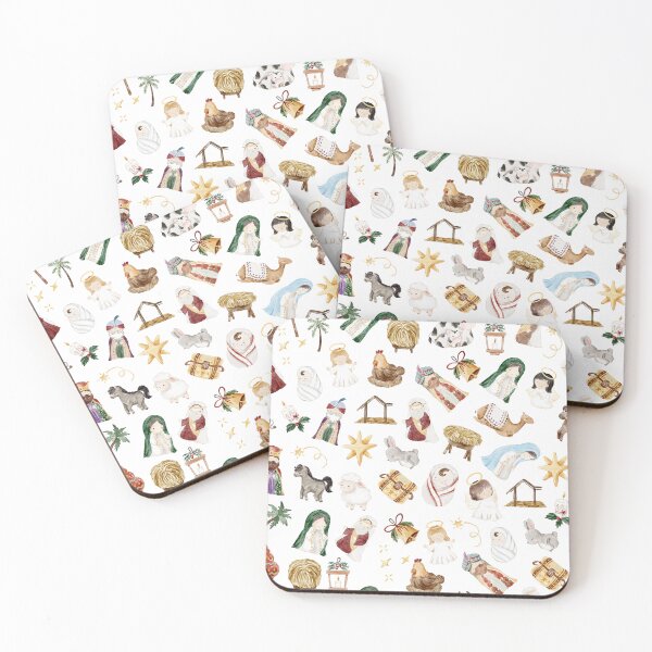 Item preview, Watercolor Christian Christmas Nativity Pattern designed and sold by FrshPaprieStdio.