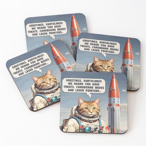 Item preview, Cat Vintage Rocket Ship Cats Invading Earth Funny Saying designed and sold by Maljonic.