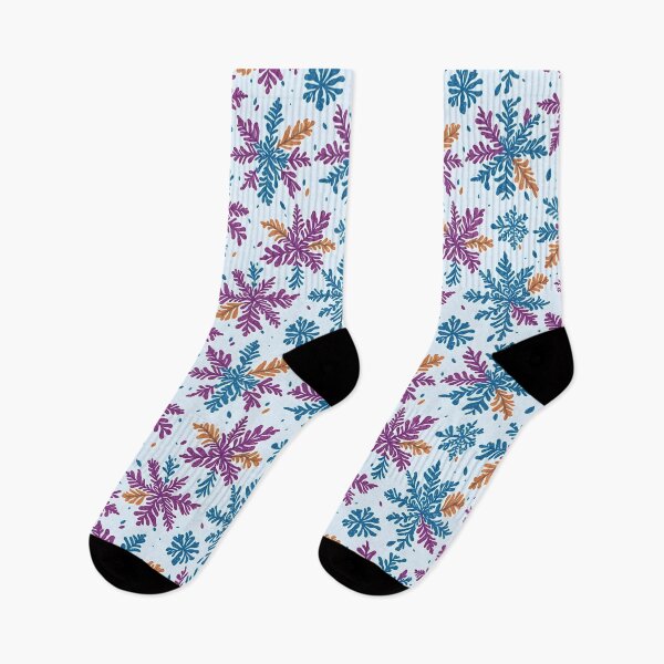 Artikelvorschau, Buntes Aquarell-Schneeflocken-Muster entworfen und verkauft von Patternliss.