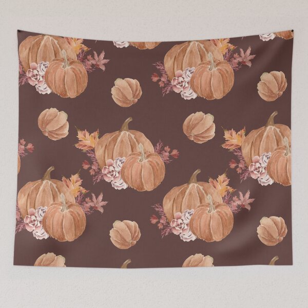 Item preview, Watercolor Pumpkins with sweet botanical floral accents designed and sold by FrshPaprieStdio.