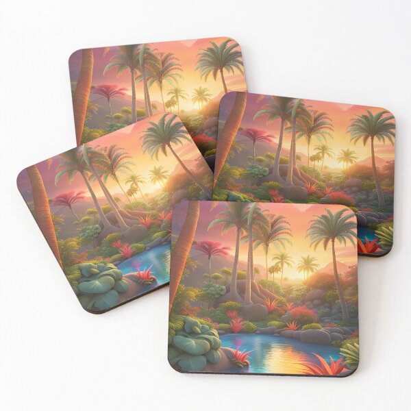 Item preview, Hawaii Sunset Vibrant Serene Garden 1 designed and sold by Mean-Mango-HI.