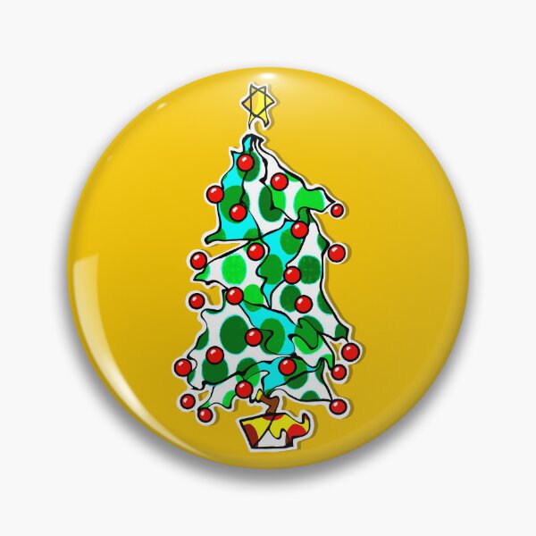 Item preview, "Go With The Flow Christmas Tree" | Yellow Background designed and sold by LiseHoltArt.