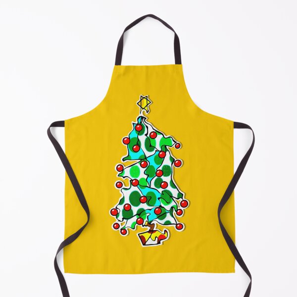 Item preview, "Go With The Flow Christmas Tree" | Yellow Background designed and sold by LiseHoltArt.