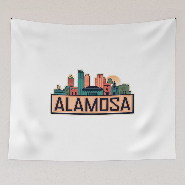 Item preview, Alamosa, Colorado | City Drawing With Sunset designed and sold by CircinusStore.