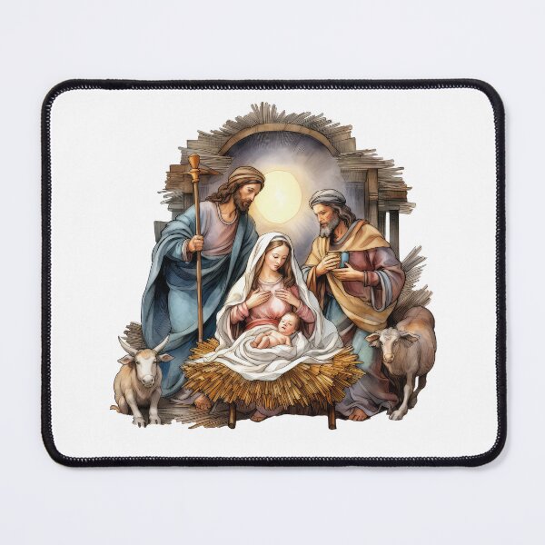 Item preview, Christmas Nativity Scene Watercolor Christ’s Birth designed and sold by ANewGlory.