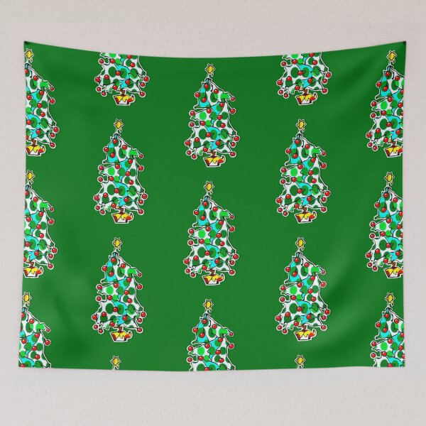 Item preview, "Go With The Flow Christmas Tree" | Green Background designed and sold by LiseHoltArt.