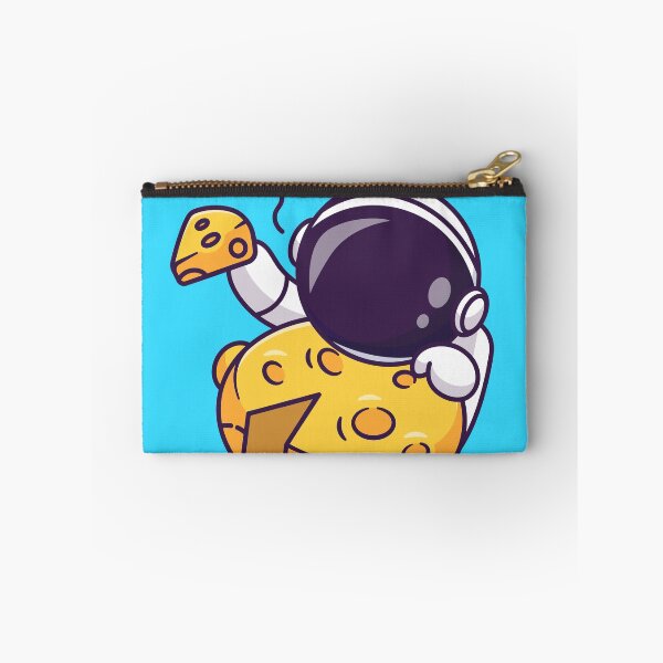 Item preview, Cute Astronaut Eating Cheese on the Moon Cartoon Vector Icon Illustration designed and sold by hjian8219.