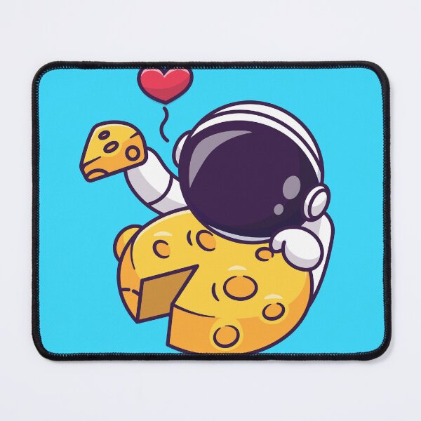 Item preview, Cute Astronaut Eating Cheese on the Moon Cartoon Vector Icon Illustration designed and sold by hjian8219.
