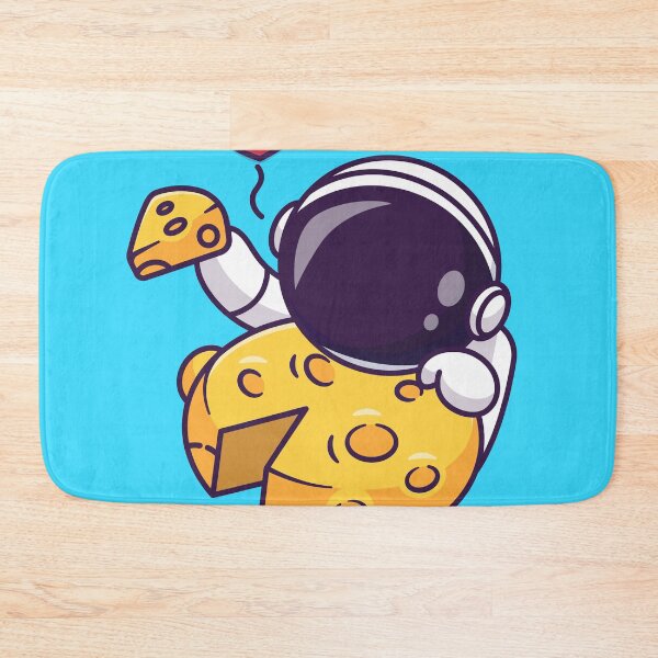 Item preview, Cute Astronaut Eating Cheese on the Moon Cartoon Vector Icon Illustration designed and sold by hjian8219.