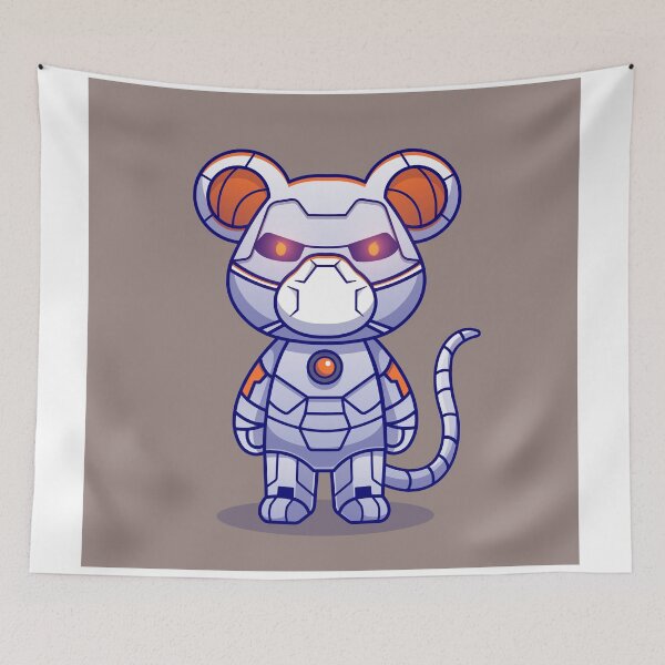 Item preview, Cute Mouse Robot Cyborg Cartoon Vector Icon Illustration designed and sold by hjian8219.