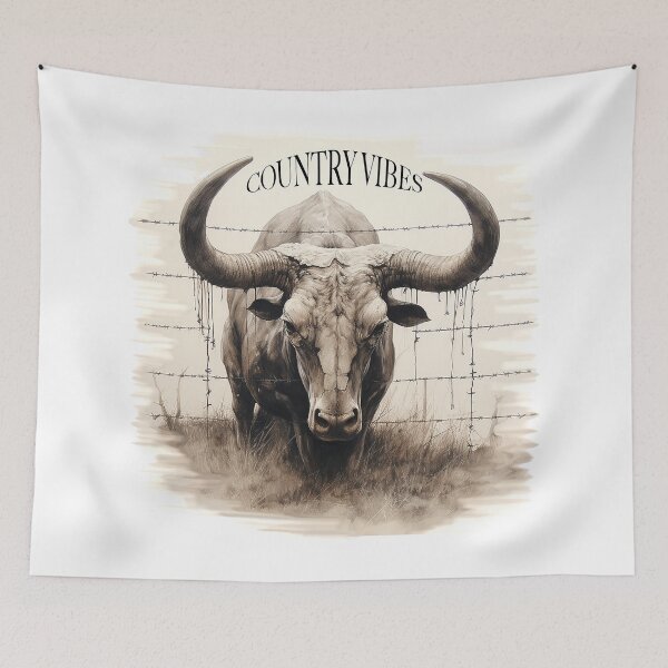 Item preview, big horn steer designed and sold by Littleprintlab.