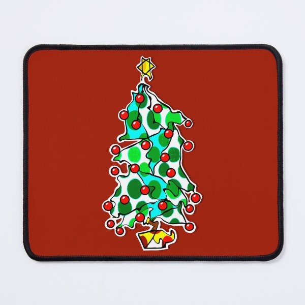 Item preview, "Go With The Flow Christmas Tree" | Dark Red Background designed and sold by LiseHoltArt.