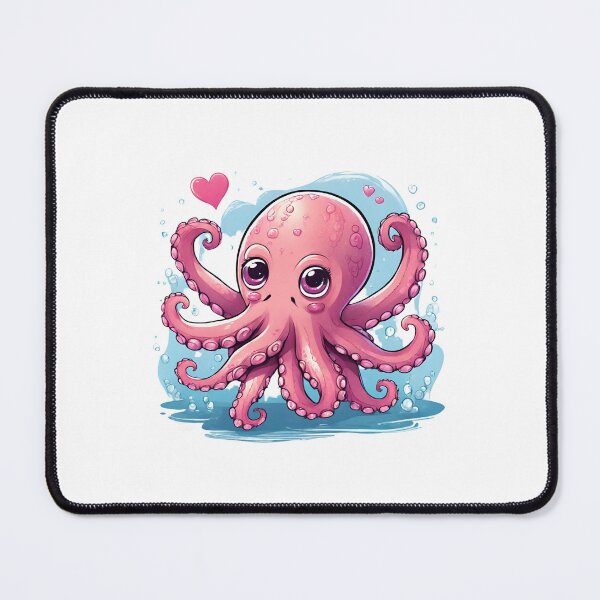 Item preview, Little pink octopus with a pink heart designed and sold by ExtraSilver.