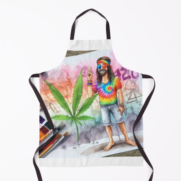 Item preview, Artsy Peace Hippie 420 Watercoloring Poster Canvas Print designed and sold by WooshiArt.