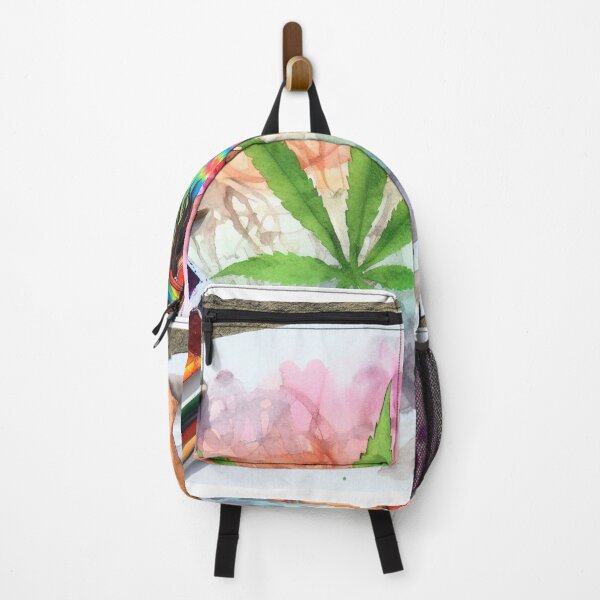 Item preview, Artsy Peace Hippie 420 Watercoloring Poster Canvas Print designed and sold by WooshiArt.