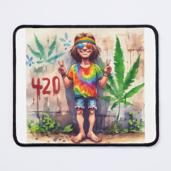 Item preview, Artsy Peace Hippie 420 Watercoloring Poster Canvas Print designed and sold by WooshiArt.