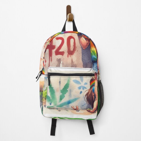 Item preview, Artsy Peace Hippie 420 Watercoloring Poster Canvas Print designed and sold by WooshiArt.