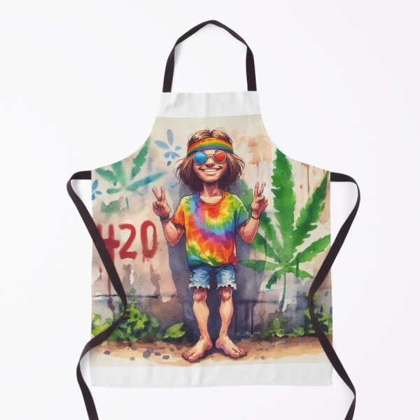 Item preview, Artsy Peace Hippie 420 Watercoloring Poster Canvas Print designed and sold by WooshiArt.