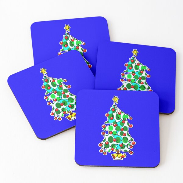 Item preview, "Go With The Flow Christmas Tree" | Blue Background designed and sold by LiseHoltArt.