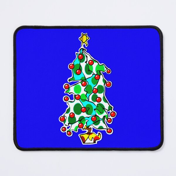 Item preview, "Go With The Flow Christmas Tree" | Blue Background designed and sold by LiseHoltArt.
