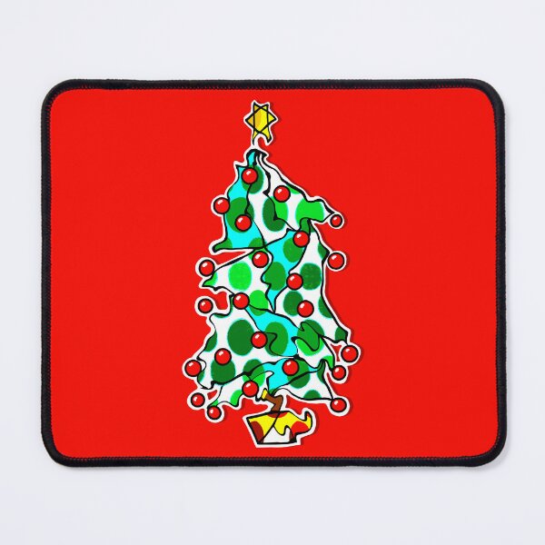 Item preview, "Go With The Flow Christmas Tree" | Red Background designed and sold by LiseHoltArt.