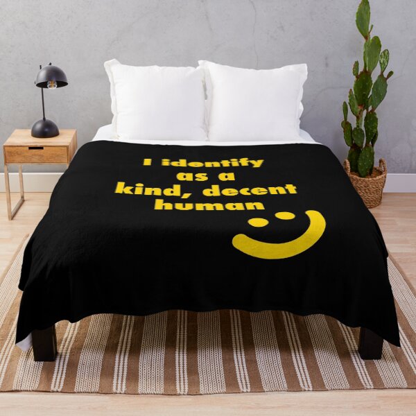 Item preview, I identify as a kind, decent human (yellow) designed and sold by Orange-Dot-O.