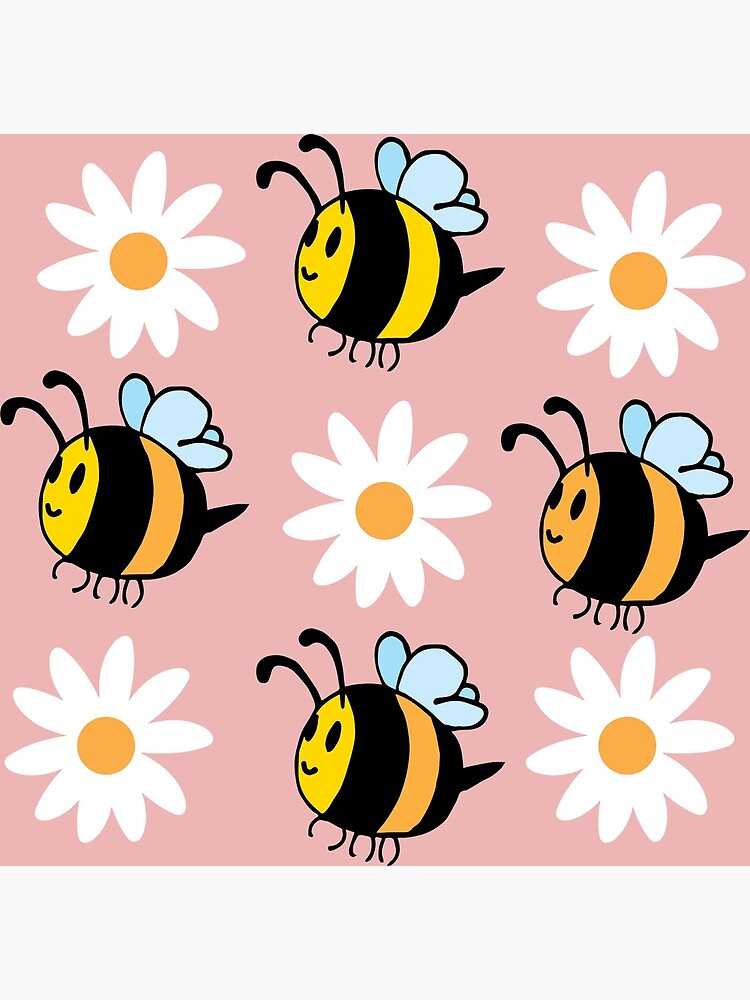 Chubby Bees With Daisies by GroglioArt
