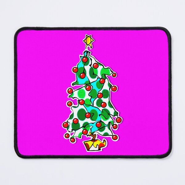 Item preview, "Go With The Flow Christmas Tree" | Pink Background designed and sold by LiseHoltArt.