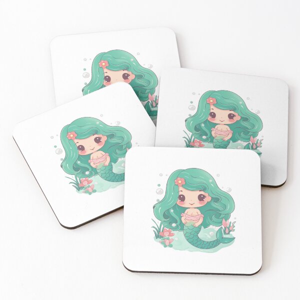Item preview, Turquoise Kawaii Mermaid designed and sold by FrshPaprieStdio.
