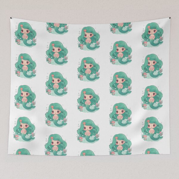 Item preview, Turquoise Kawaii Mermaid designed and sold by FrshPaprieStdio.