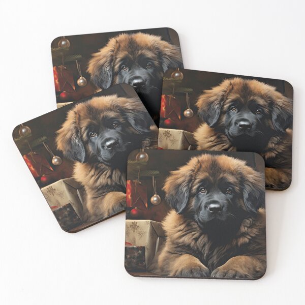 Item preview, Leonberger dog puppy under the Christmas tree designed and sold by WallyPink.