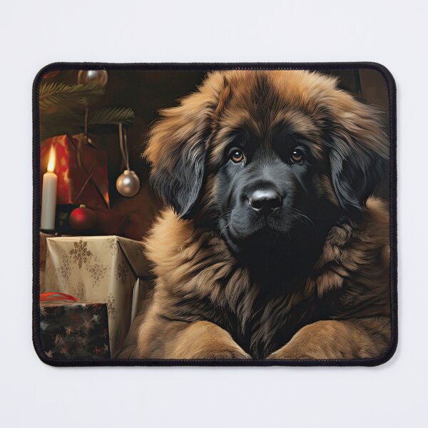 Item preview, Leonberger dog puppy under the Christmas tree designed and sold by WallyPink.