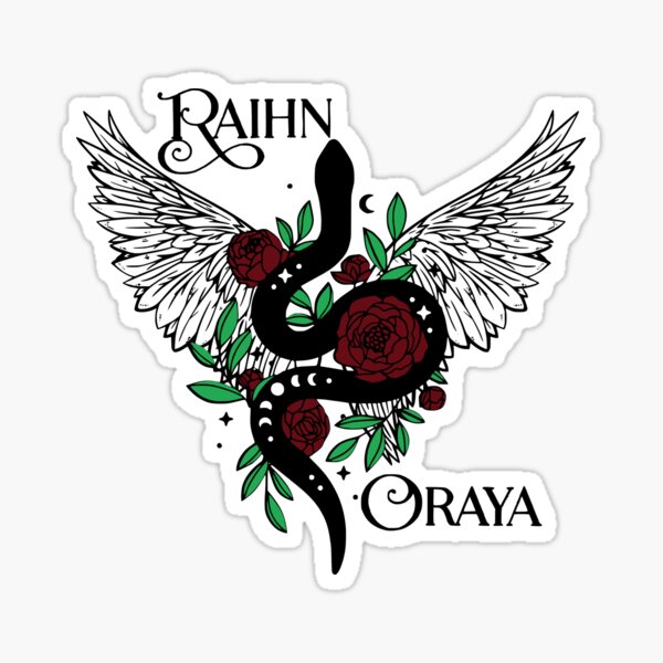 Vista previa del artículo con la obra «La serpiente y las alas de la noche Raihn y Oraya», diseñado y vendido por RogueSyrene.