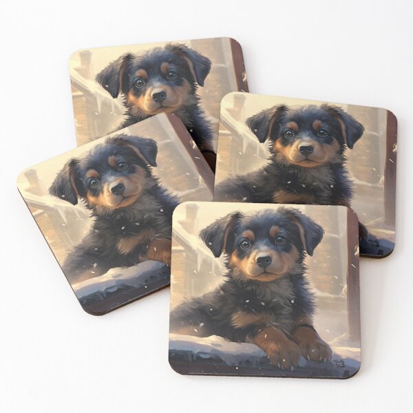 Item preview, little cute dog puppy in the snow designed and sold by WallyPink.