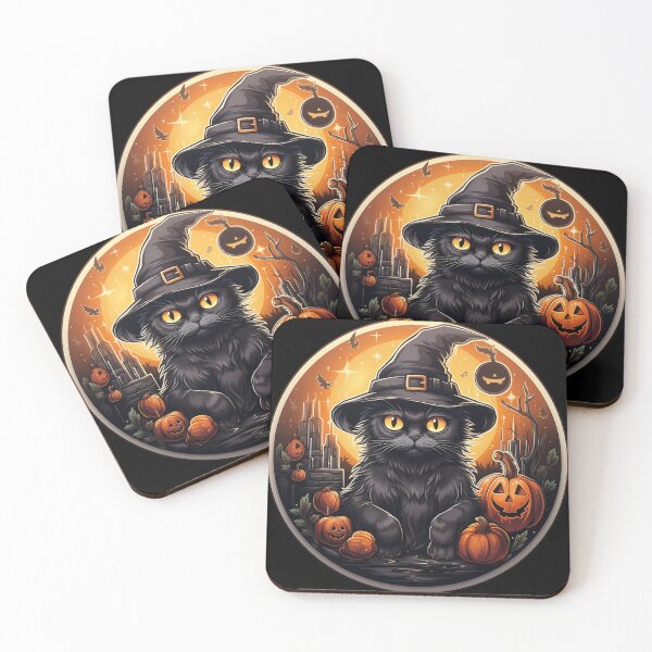 Item preview, Spooky Black Cat - Nighttime Sorceress designed and sold by LollingLlamaLab.