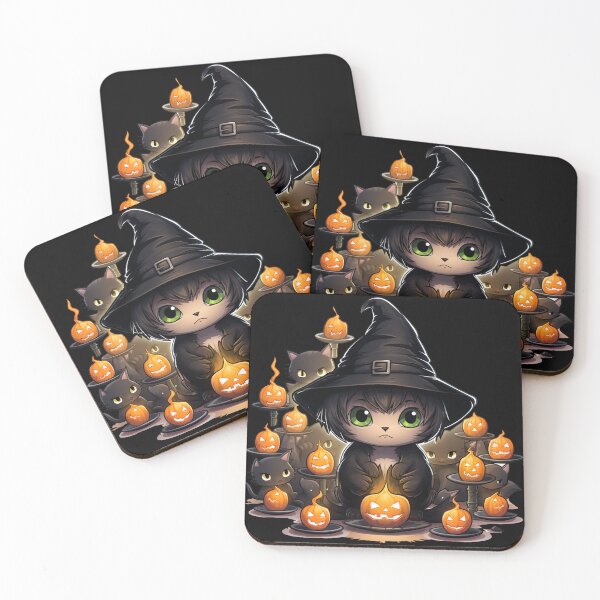 Item preview, Spooky Black Cat - Enchanted Pumpkin Patch designed and sold by LollingLlamaLab.