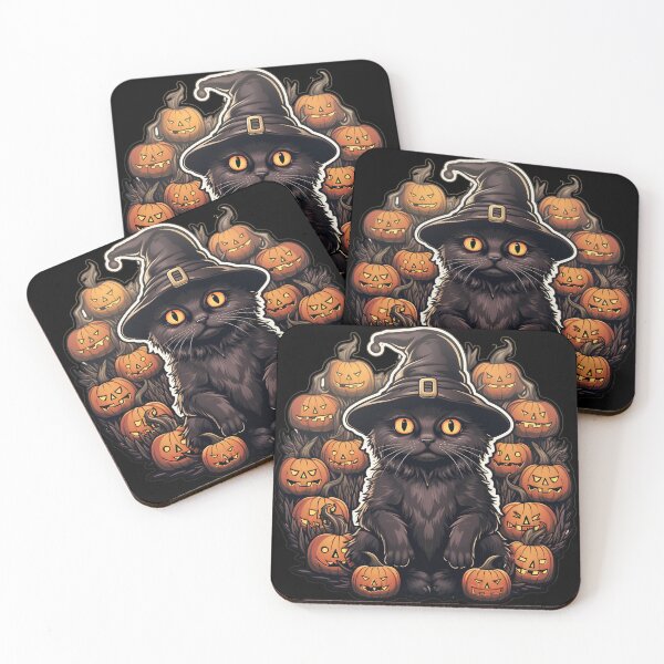 Item preview, Spooky Black Cat - Eerie Pumpkin Magic designed and sold by LollingLlamaLab.