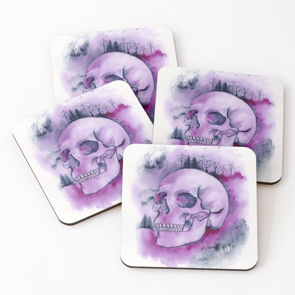 Item preview, Purple human skull designed and sold by PurpleKimArt.