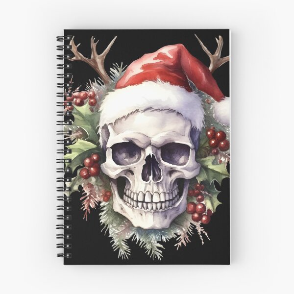 Item preview, Xmas Santa Skull Holly and Antlers designed and sold by PugD.