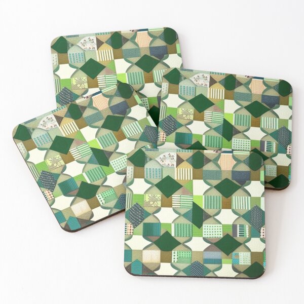 Item preview, Vintage Patchwork quilt green  designed and sold by Roxburylane.