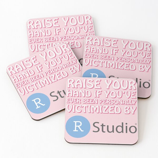 Item preview, Raise your hand if you’ve ever been personally victimized by R Studio - pink designed and sold by briellemartens.