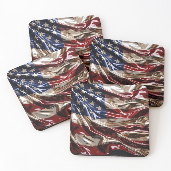 Item preview, Metallic art American flag digital print designed and sold by dcrc.