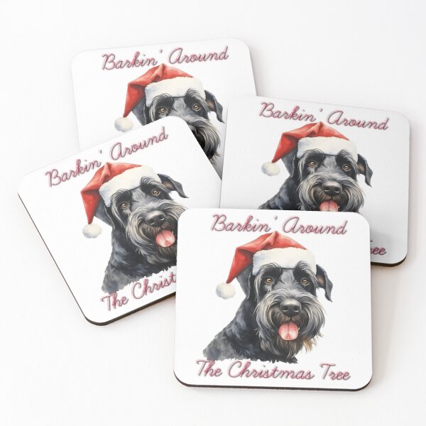 Item preview, Christmas Schnauzer Dog in Santa Hat designed and sold by PAWsitiveCurios.