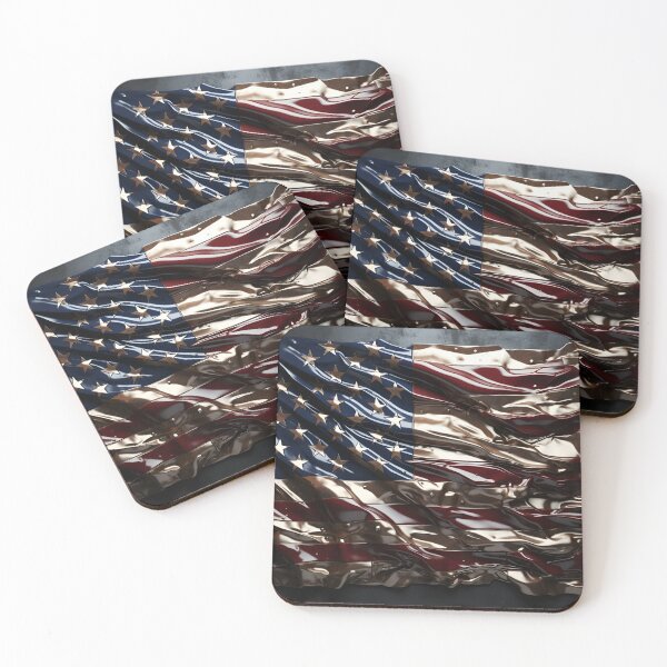 Item preview, metallic art american flag digital print designed and sold by dcrc.