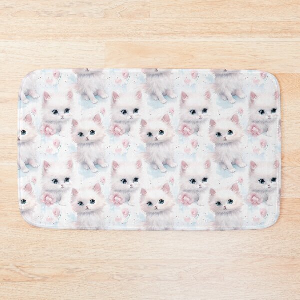 Item preview, Little white cat seamless patterns  designed and sold by Paint U by Krisanee.