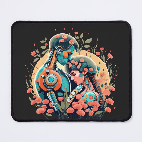 Item preview, cybernetic cyberpunk enhanced bionic robot expressing love flowers  designed and sold by TeeTokDesign.